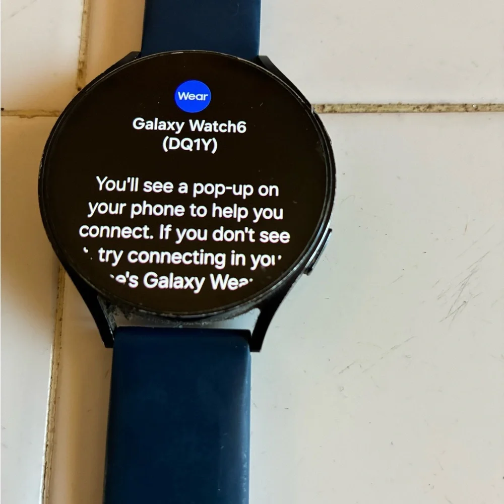 Samsung Galaxy 6 44mm Smartwatch Black/blue WiFi, Heart, unlock, Droid w charger